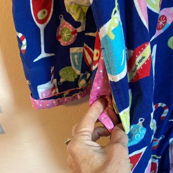 Nick & Nora cotton flannel holiday cocktails sleep shirt XL - Picture 6 of 9